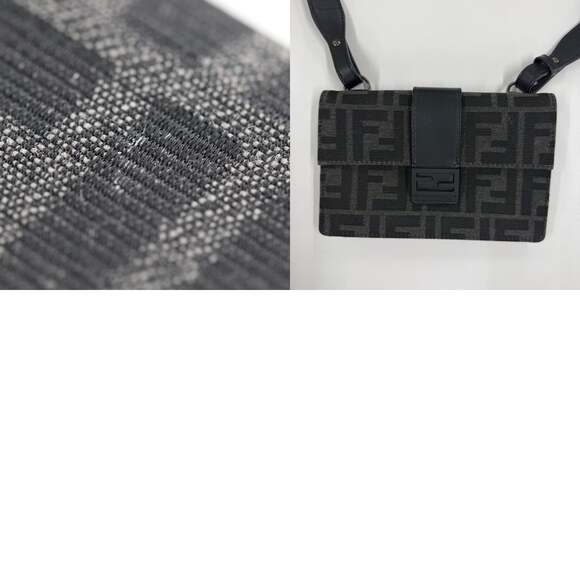 Fendi Zucca Canvas Baguette Convertible Belt Bag Black - Picture 5 of 5